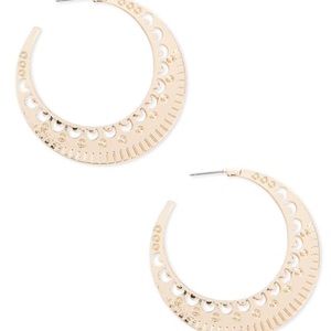 NWT Gold Hoop earrings with design - lightweight